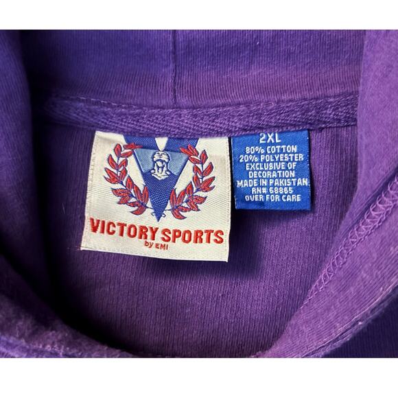 Vintage Victory Sports Purple Kansas State Wildcats Hoodie Mens Size 2XL - Picture 3 of 6